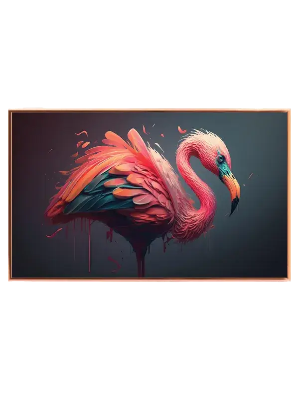 Playful Flamingo Illustration Plakat
