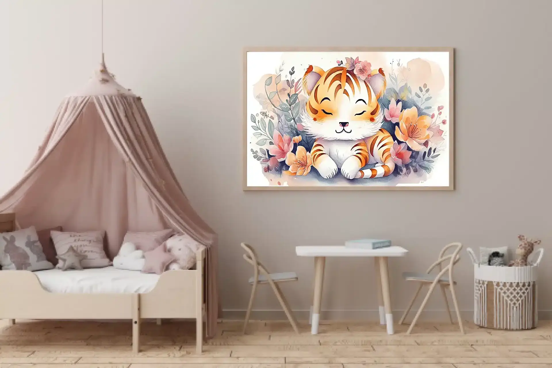 Gentle Sleeping Tiger Cub Plakat