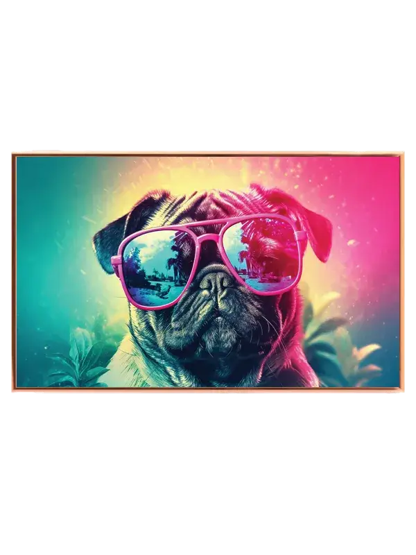 Playful Pug With Sunglasses Plakat