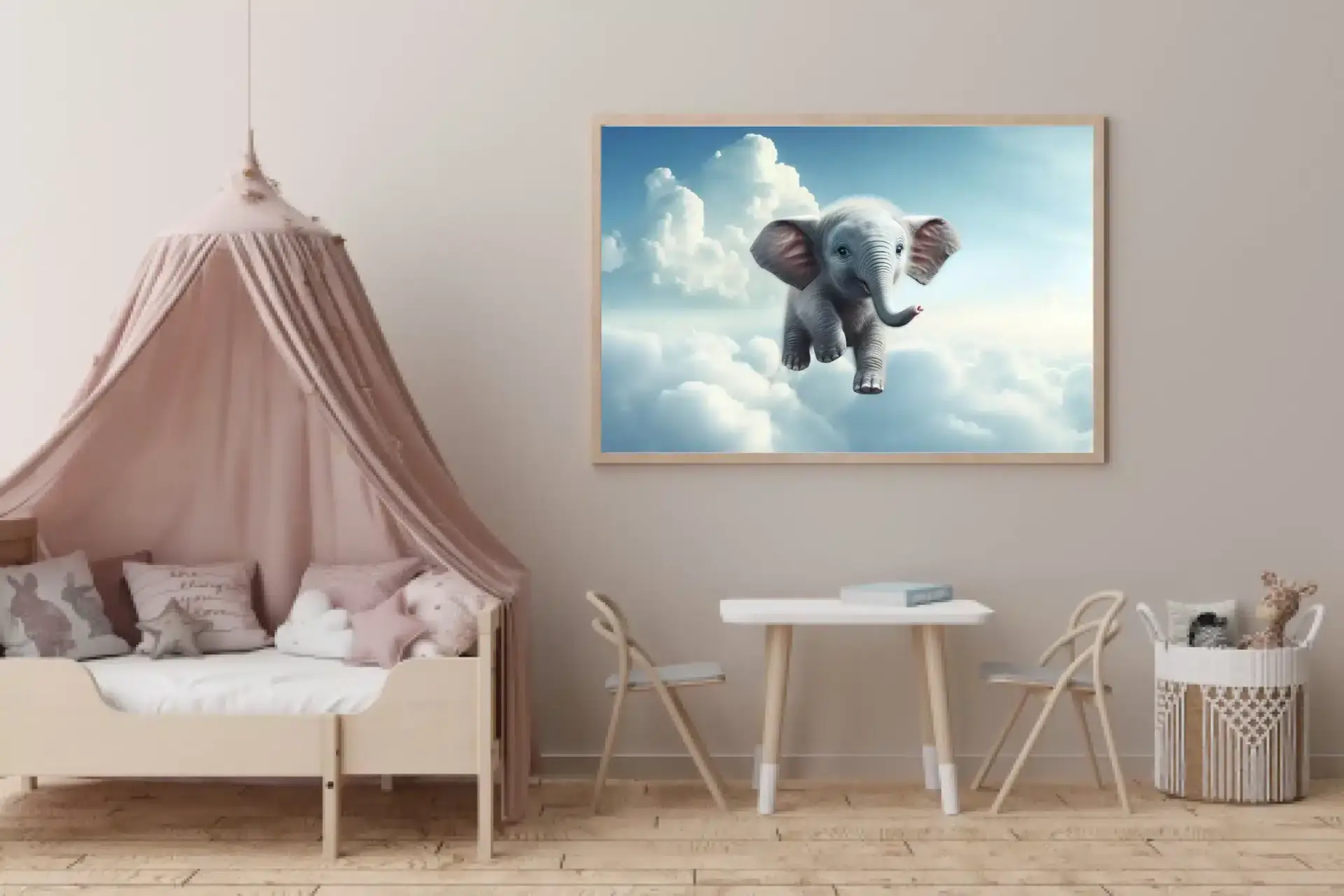 Playful Flying Elephant Plakat