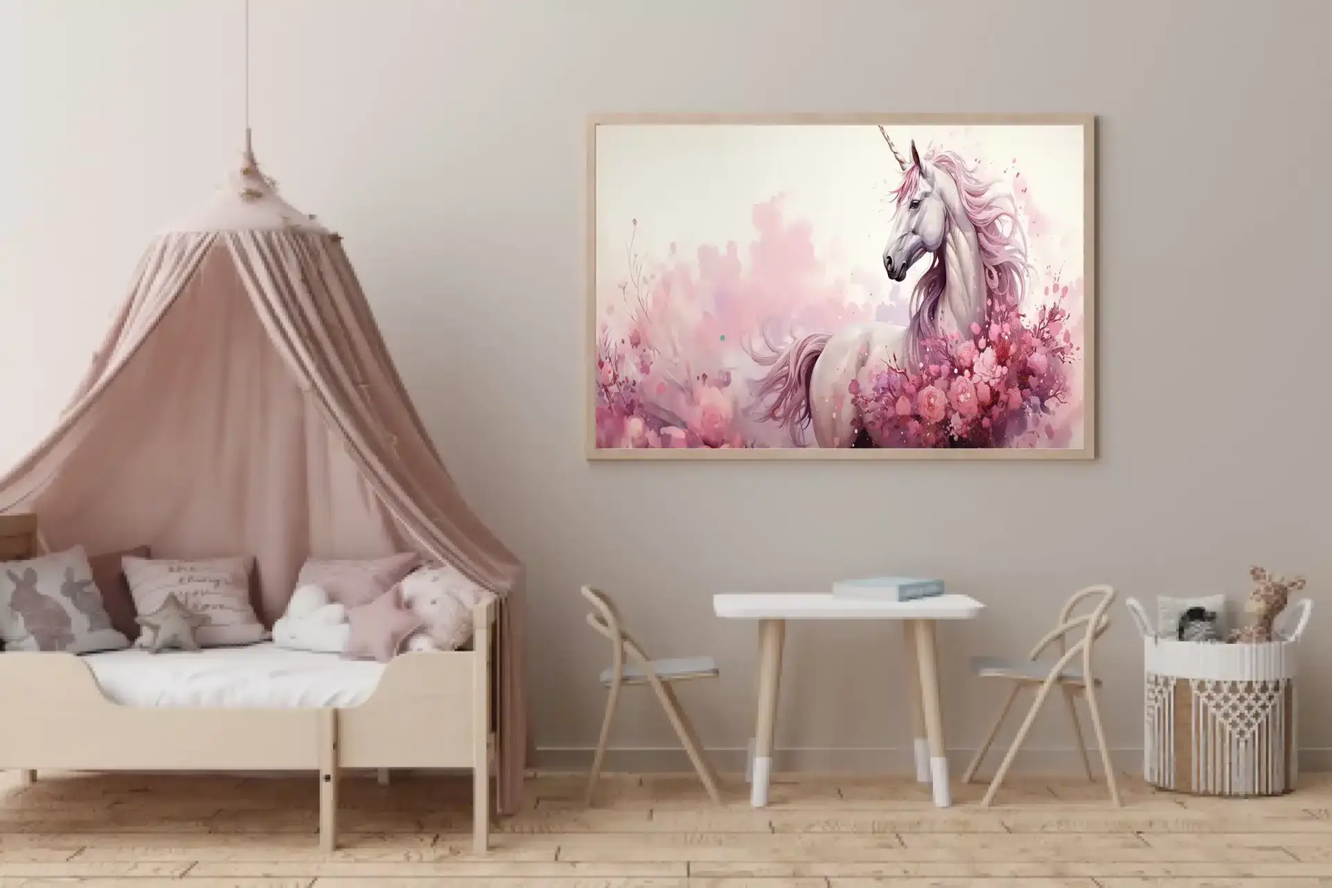 Gentle Deer Floral Portrait Plakat