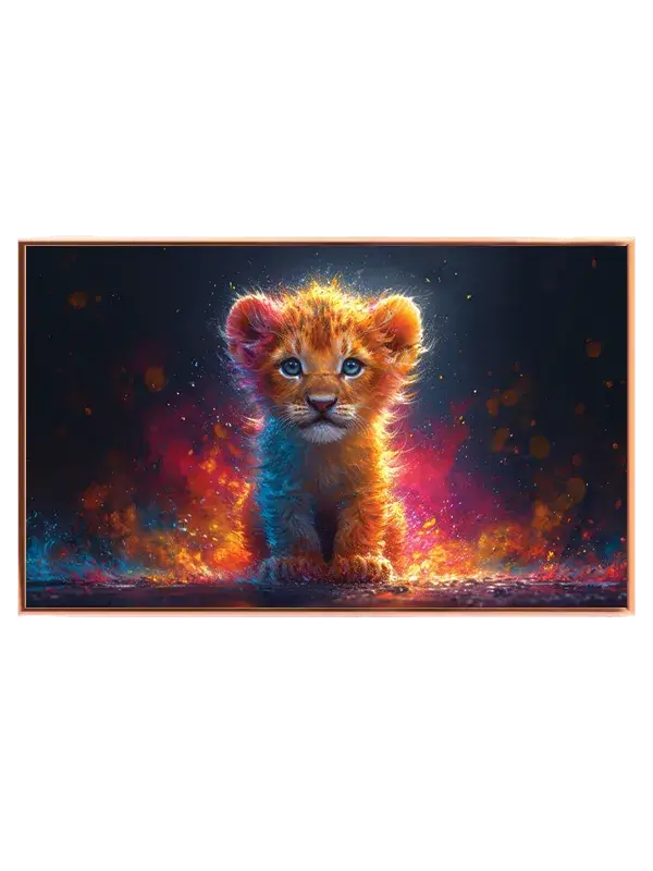 Curious Little Lion Cub Plakat