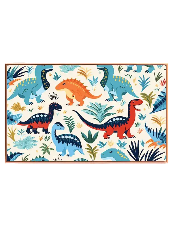 Playful Colorful Dinosaur Friends Plakat