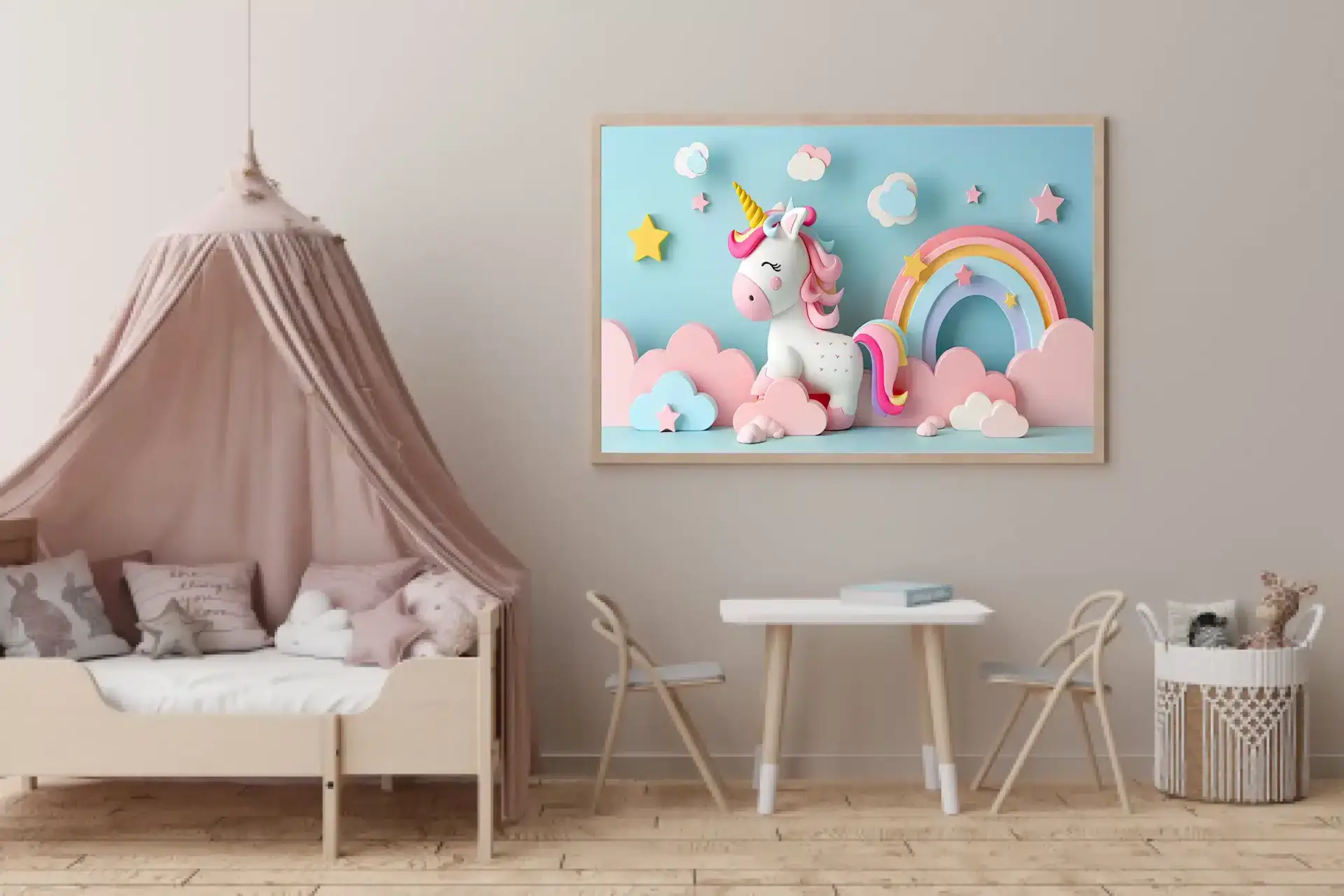 Dreamy Unicorn And Rainbow Plakat