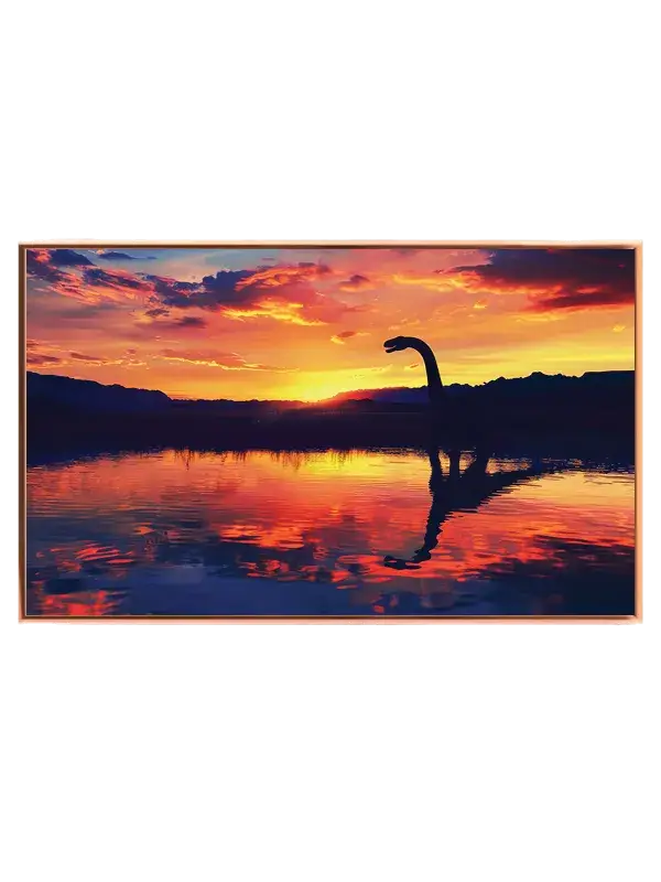 Mystical Sunset Dinosaur Silhouette Plakat