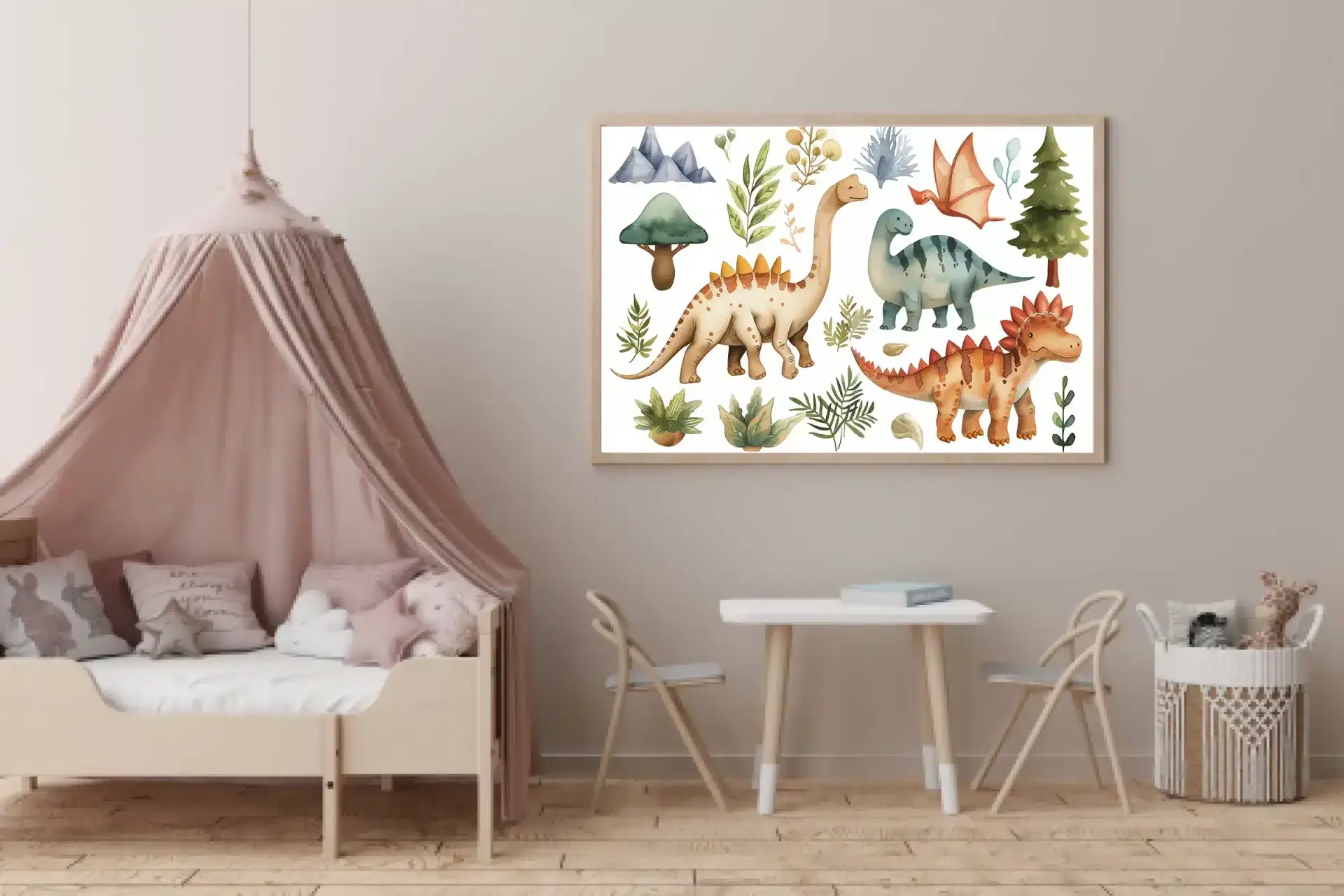 Playful Friendly Dinosaur Friends Plakat