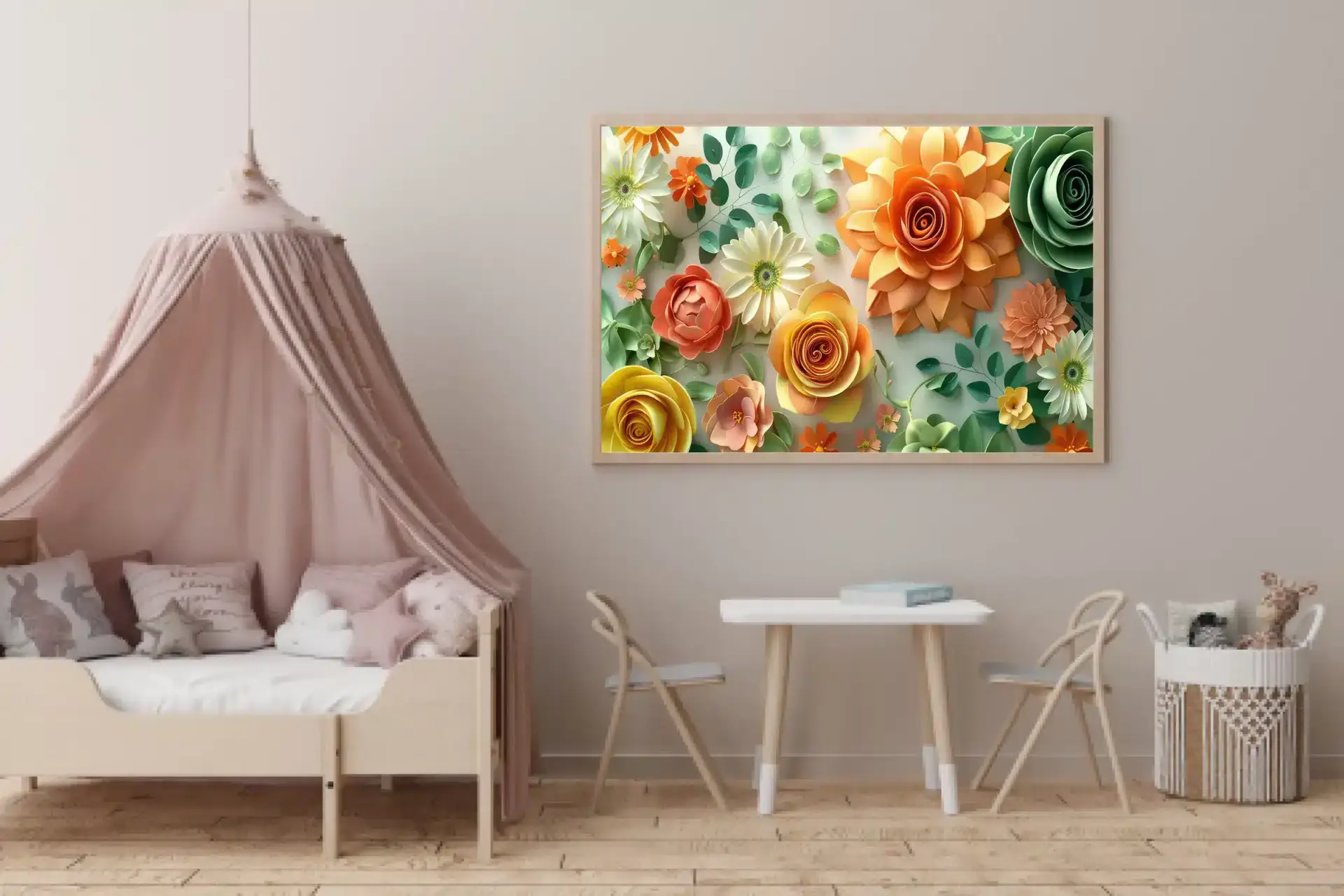 Cheerful Paper Flower Garden Plakat