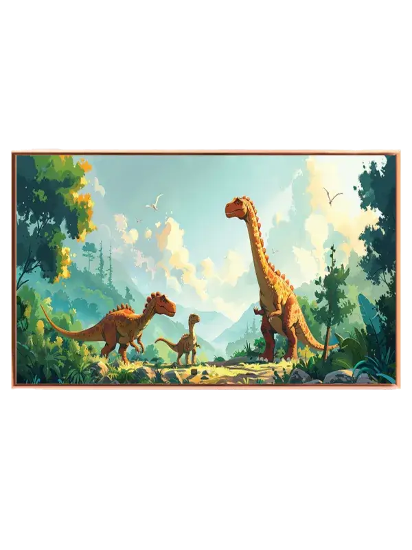 Playful Dinosaur Family Adventure Plakat