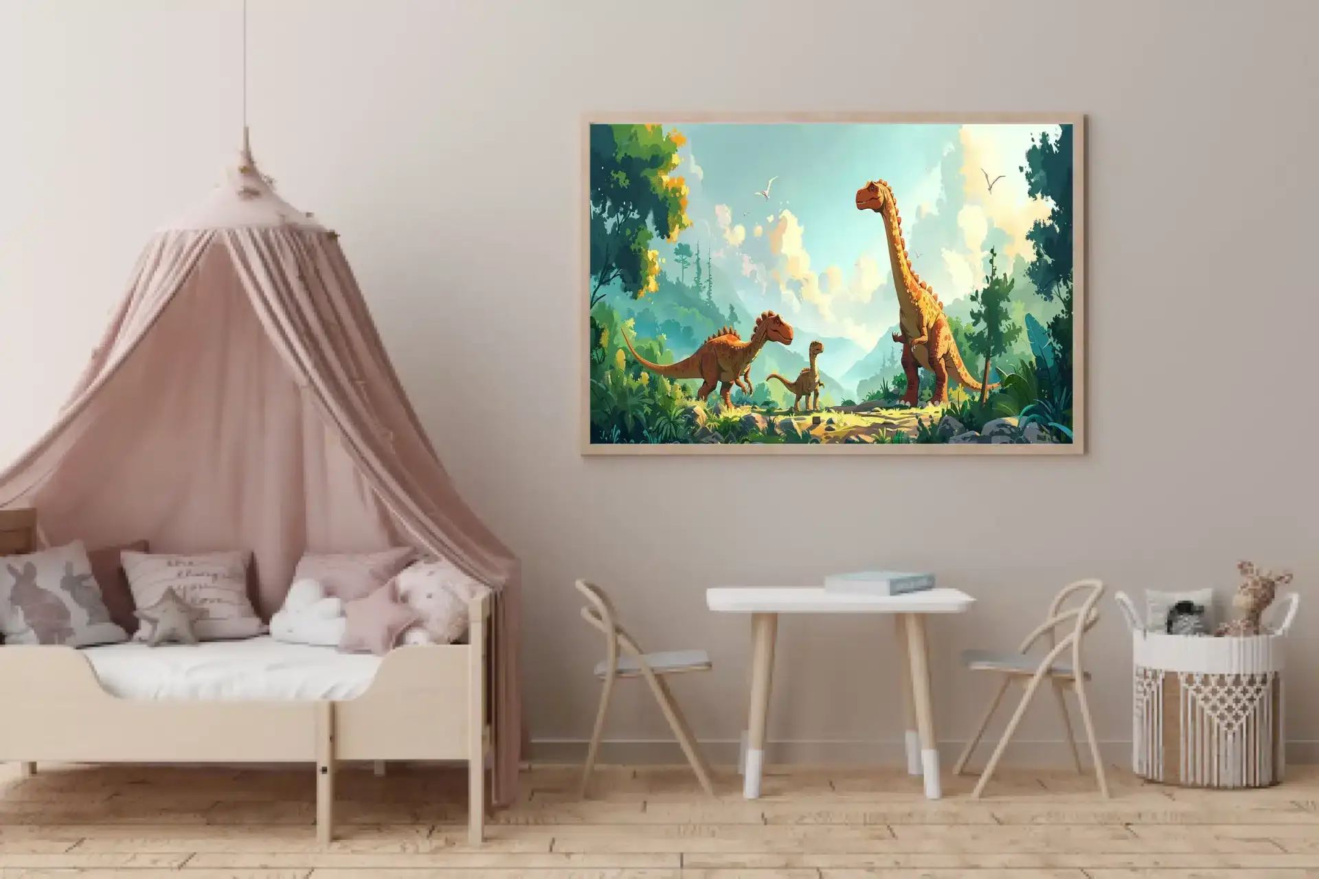 Playful Dinosaur Family Adventure Plakat