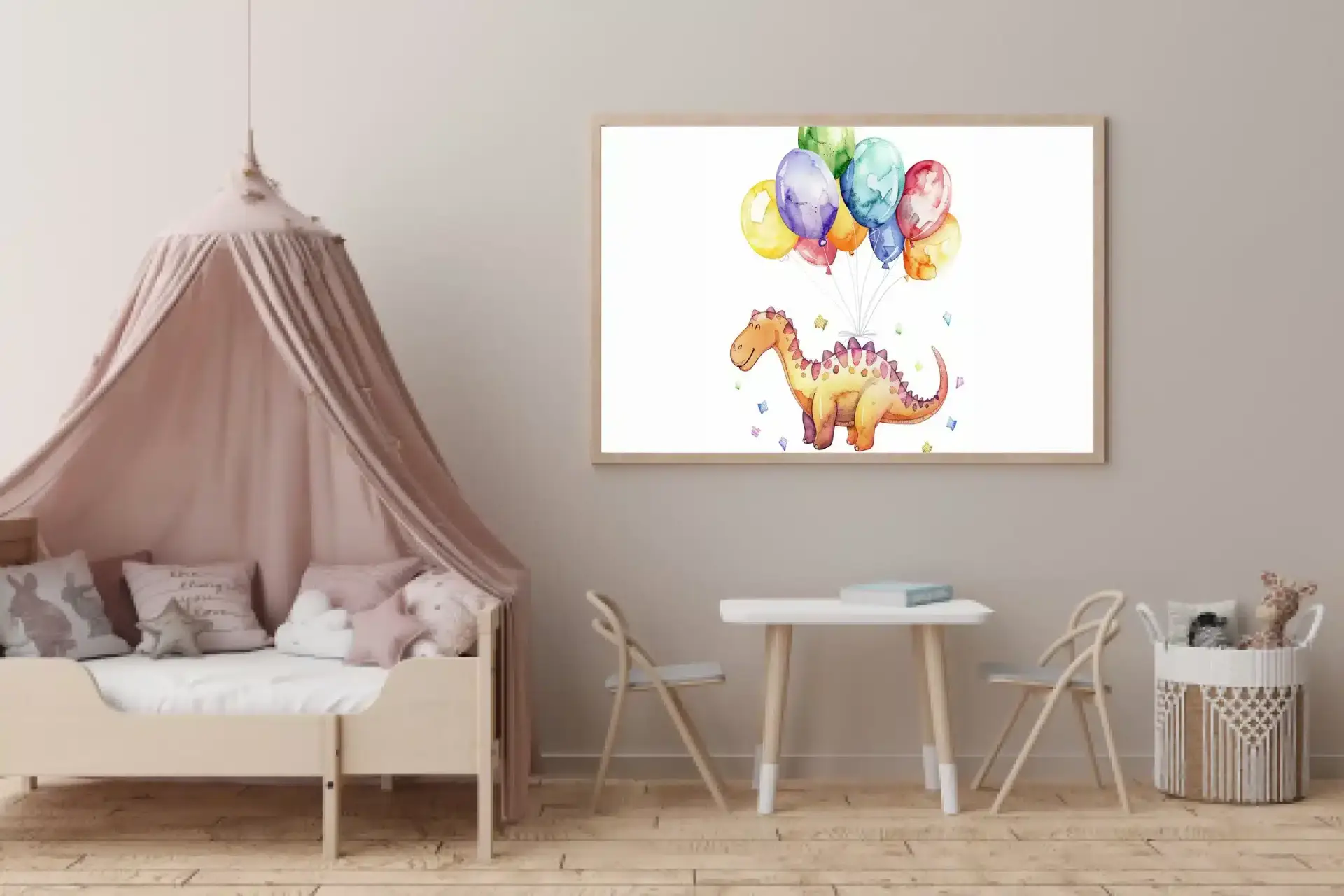 Playful Balloon Dinosaur Plakat