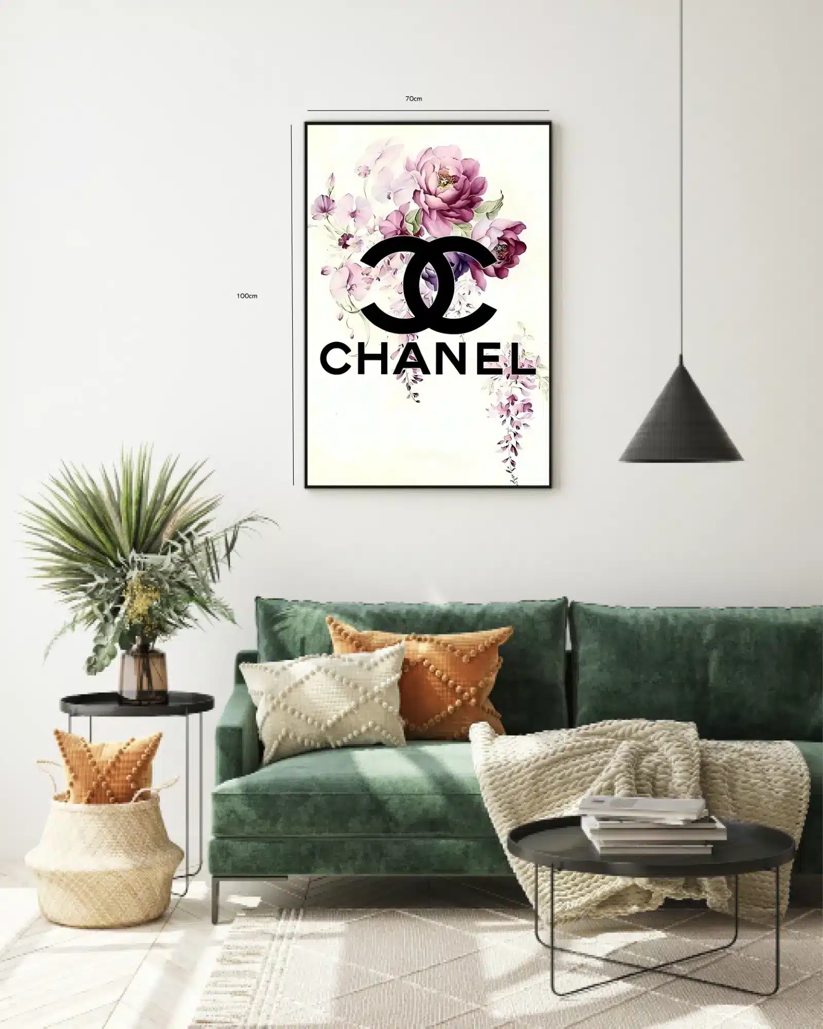 Blomster logo tekst med typografi akvarel