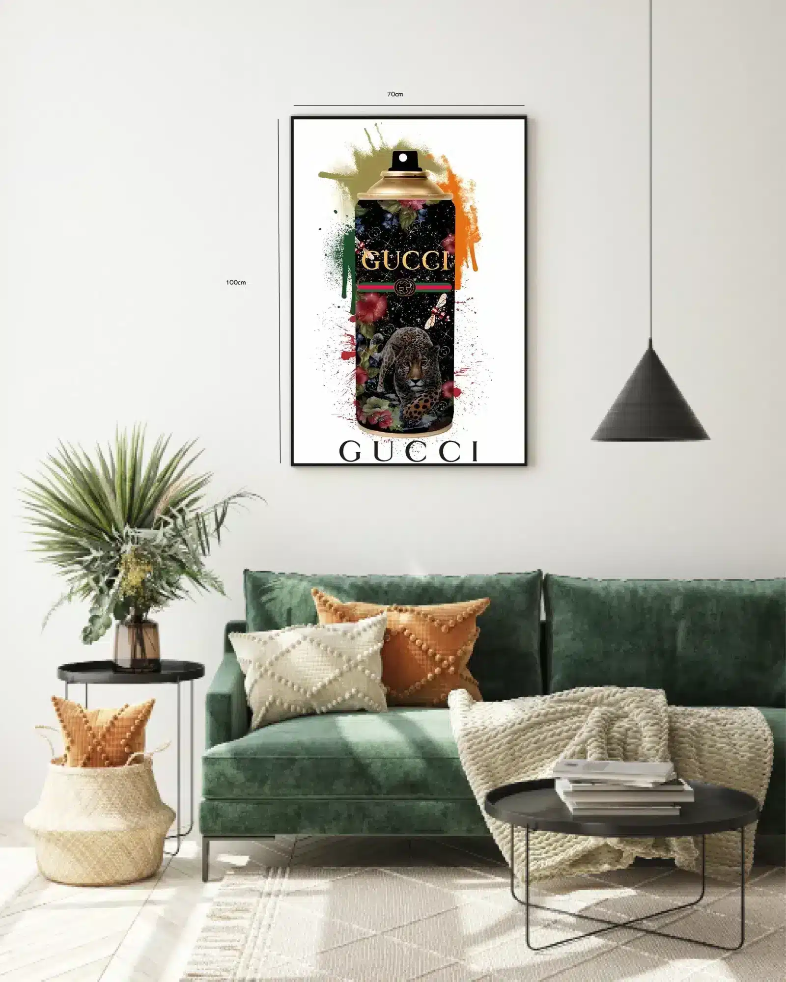 Spraydåse leopard blomster sommerfugle med typografi