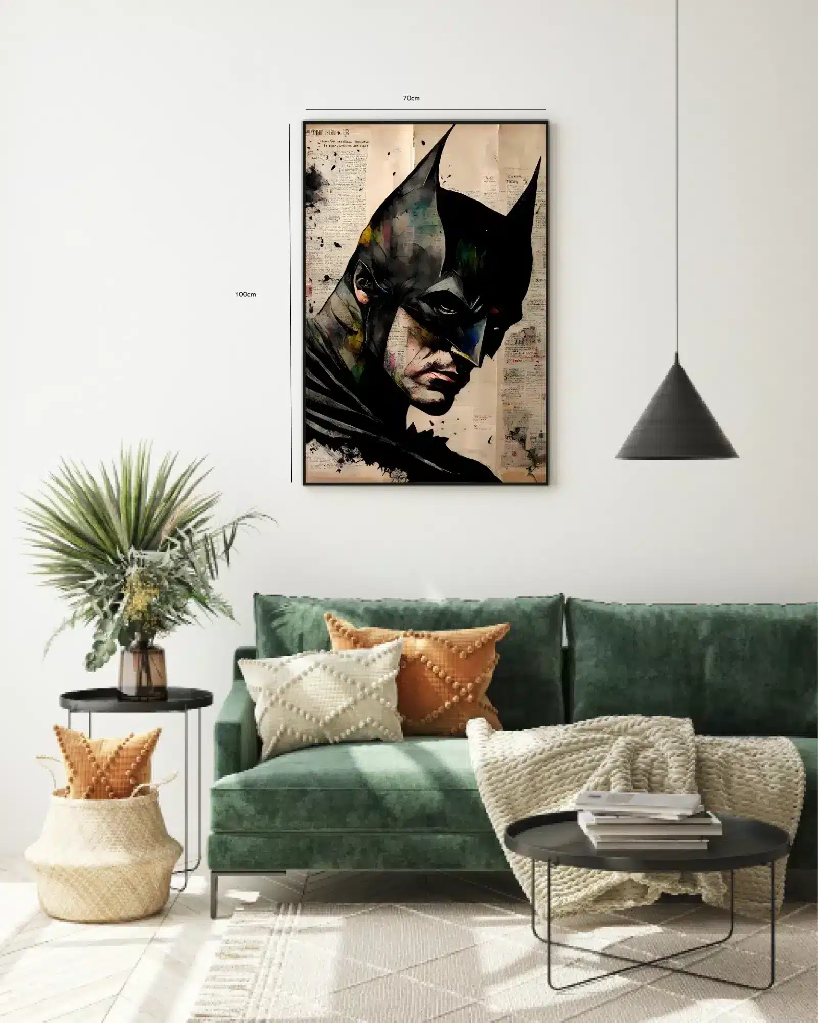 Batman Portræt med Avisbaggrund