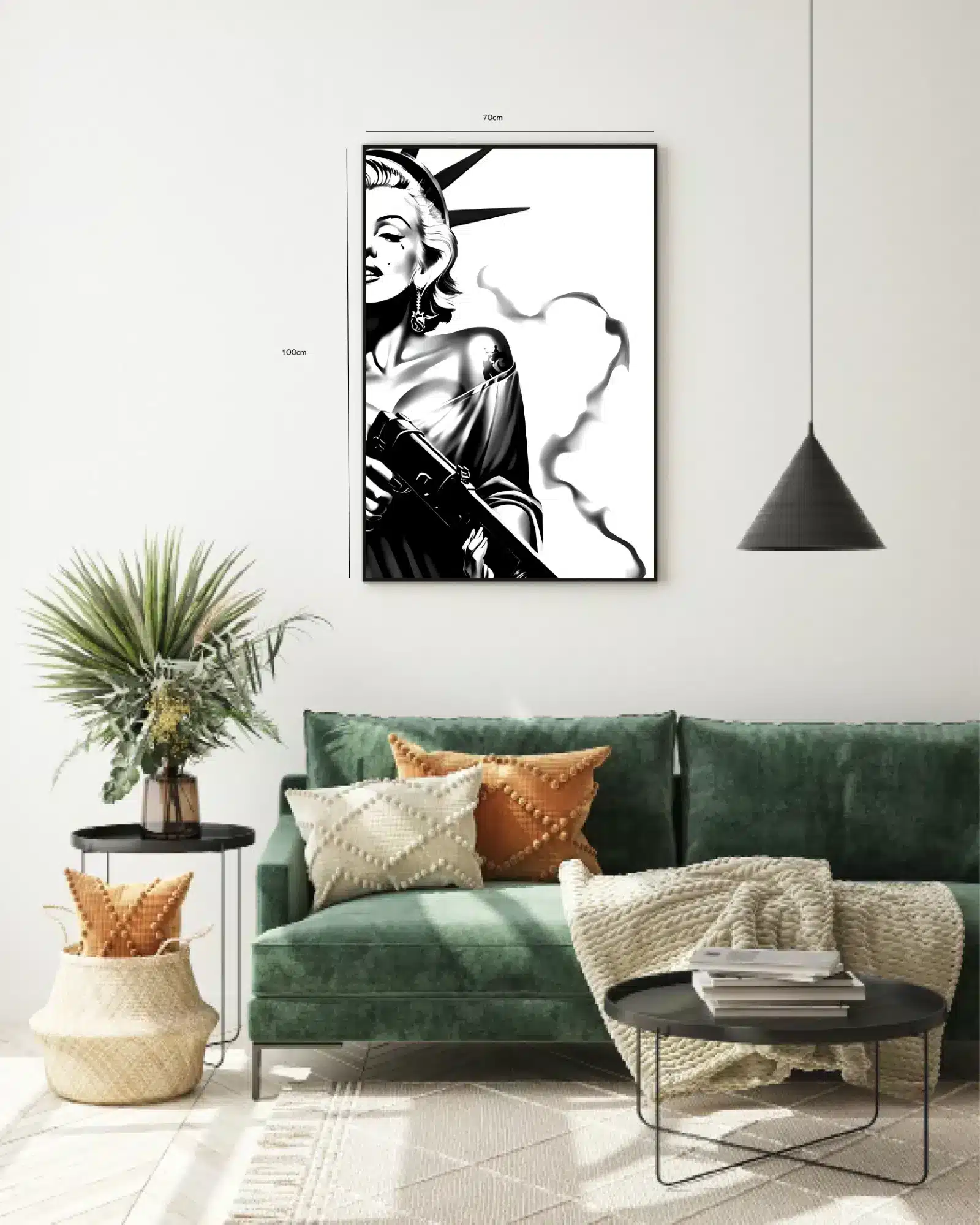Grafisk Monokrom Frihedsgudinde Pinup