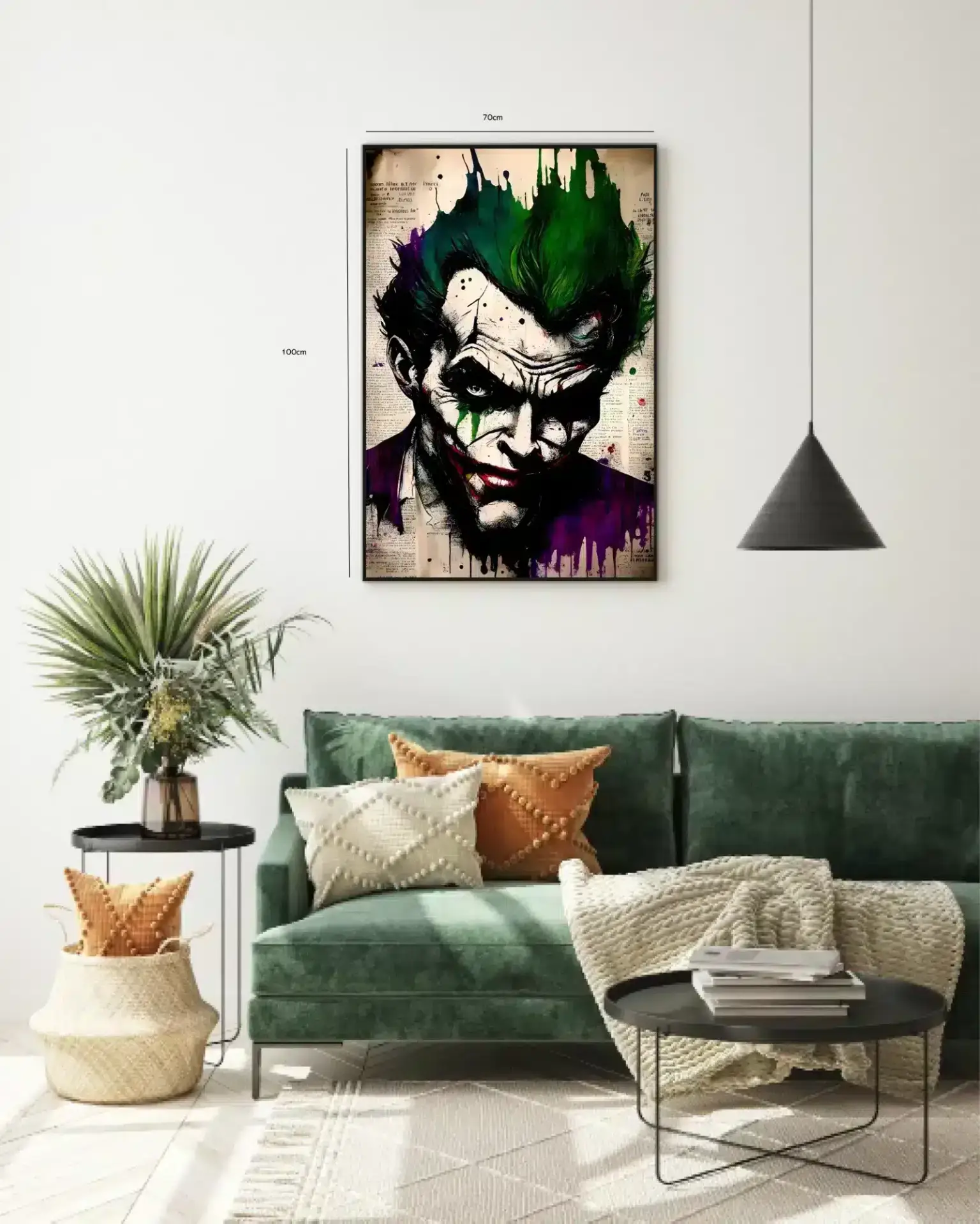 Joker Portræt med Grøn Hår