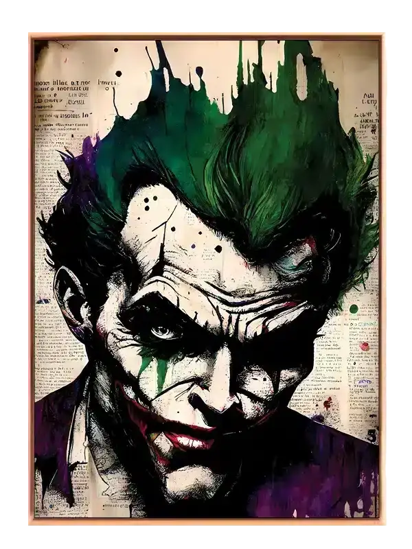 Joker Portræt med Grøn Hår