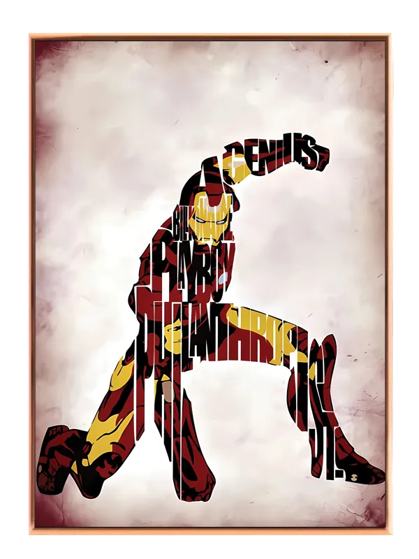 Iron Man Typografi Silhuet