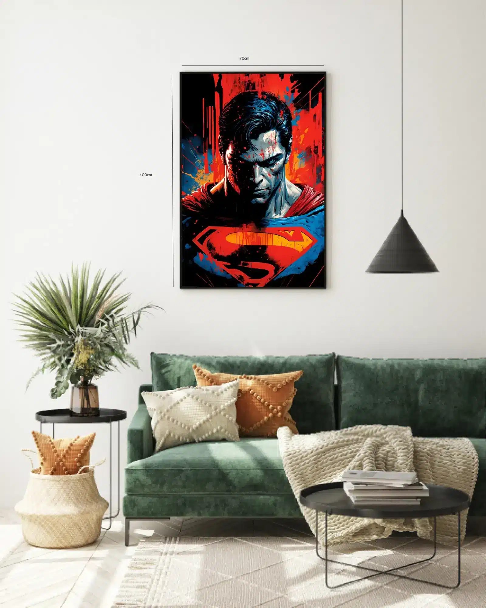 Superman Portræt med Farvesprøjt