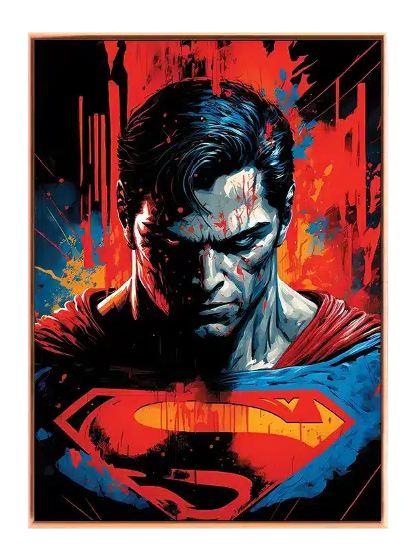 Superman Portræt med Farvesprøjt