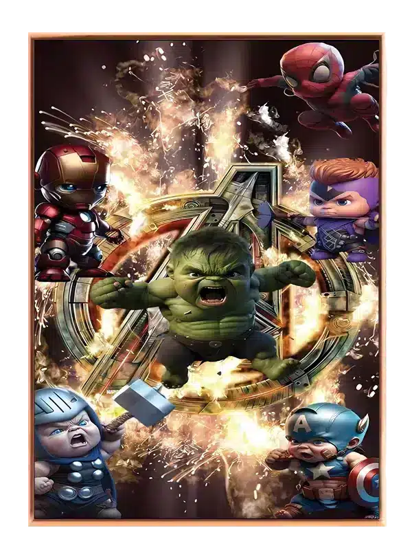 Chibi Avengers i Eksplosion