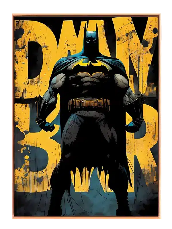 Batman Silhuet med Gul Typografi