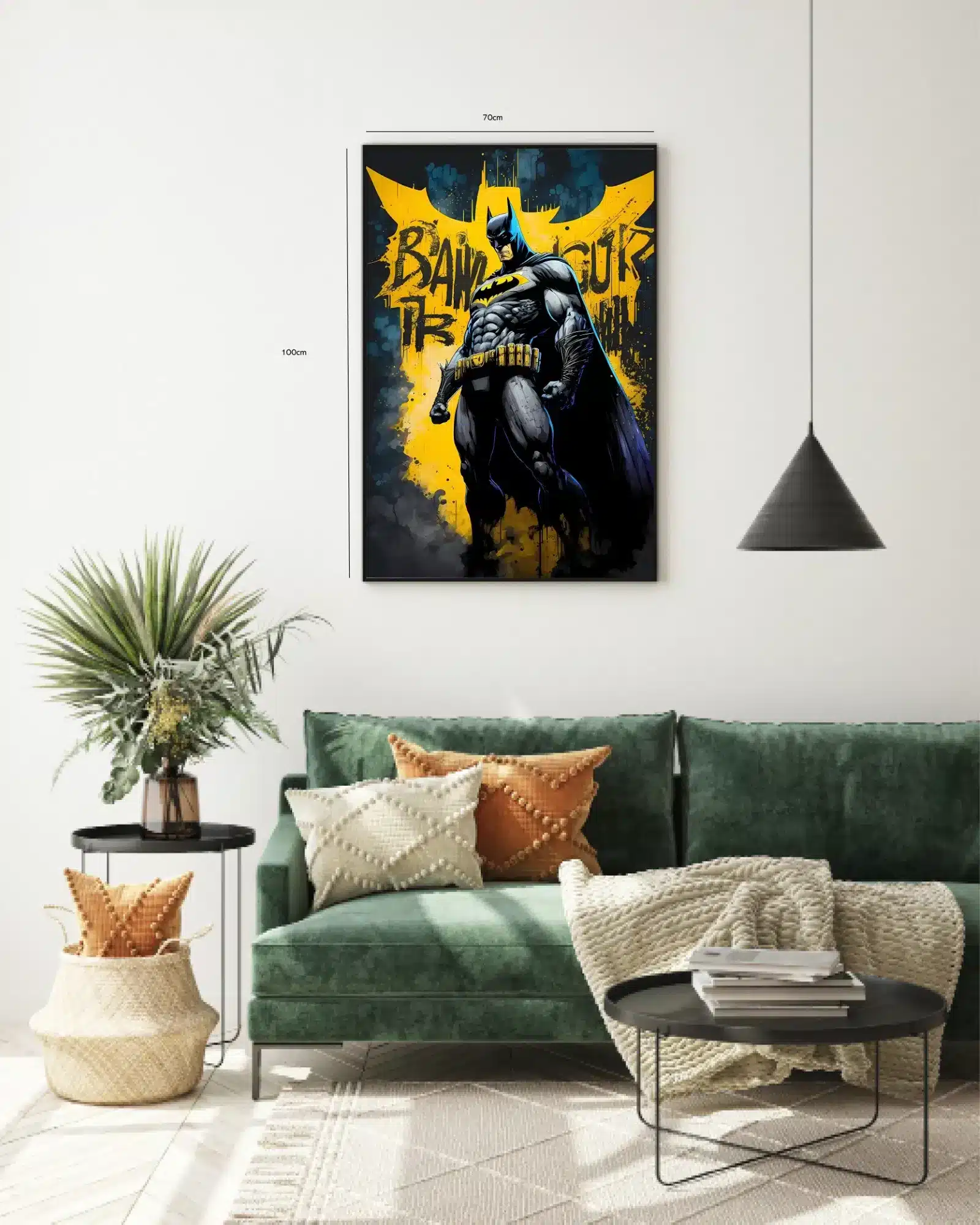 Batman Silhuet med Gul Baggrund