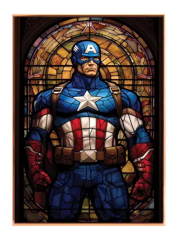 Captain America Glasmaleri Portræt