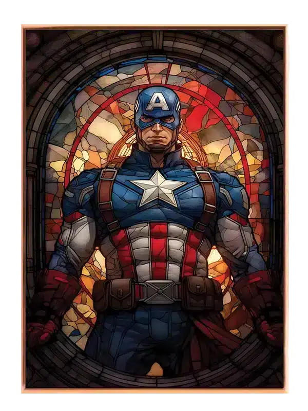 Grafisk Captain America Glasmaleri Portræt