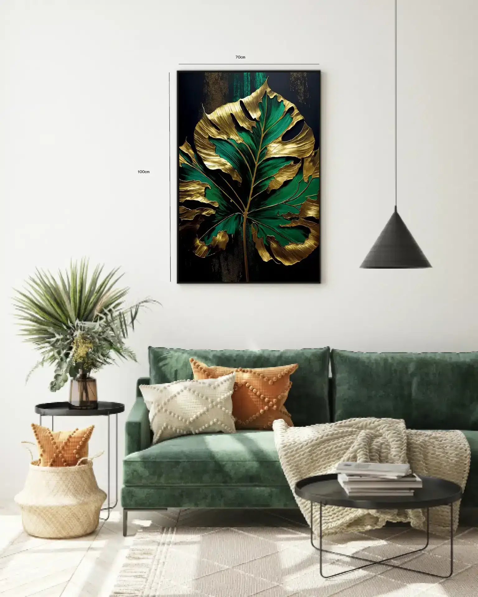 Golden Tropical Leaf Plakat