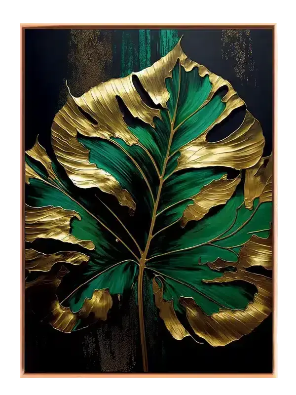 Golden Tropical Leaf Plakat