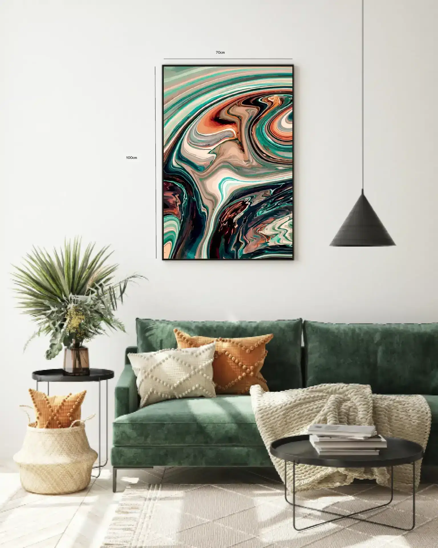 Emerald Swirl Contours Plakat