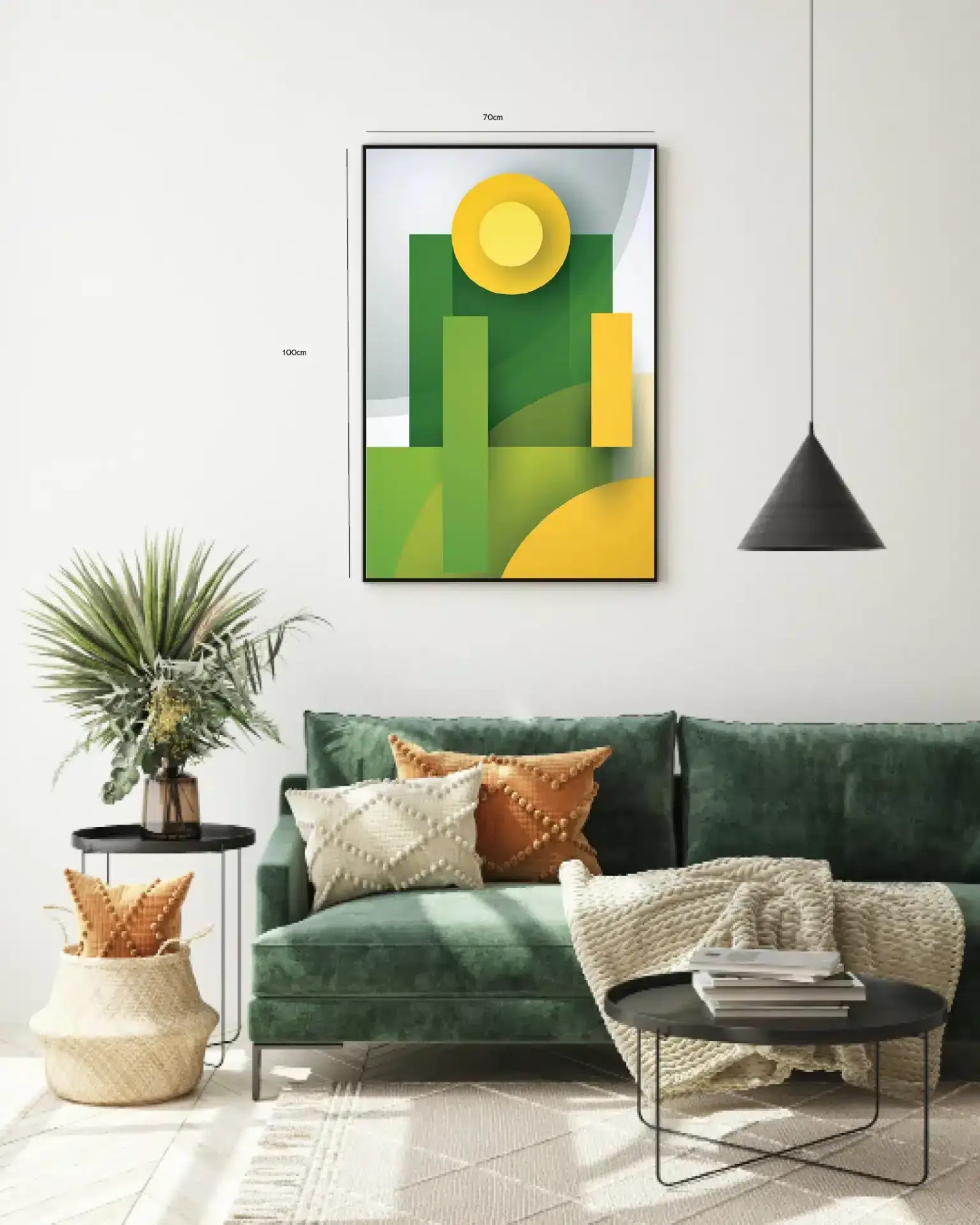 Sunlit Green Geometry Plakat
