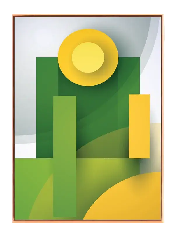 Sunlit Green Geometry Plakat