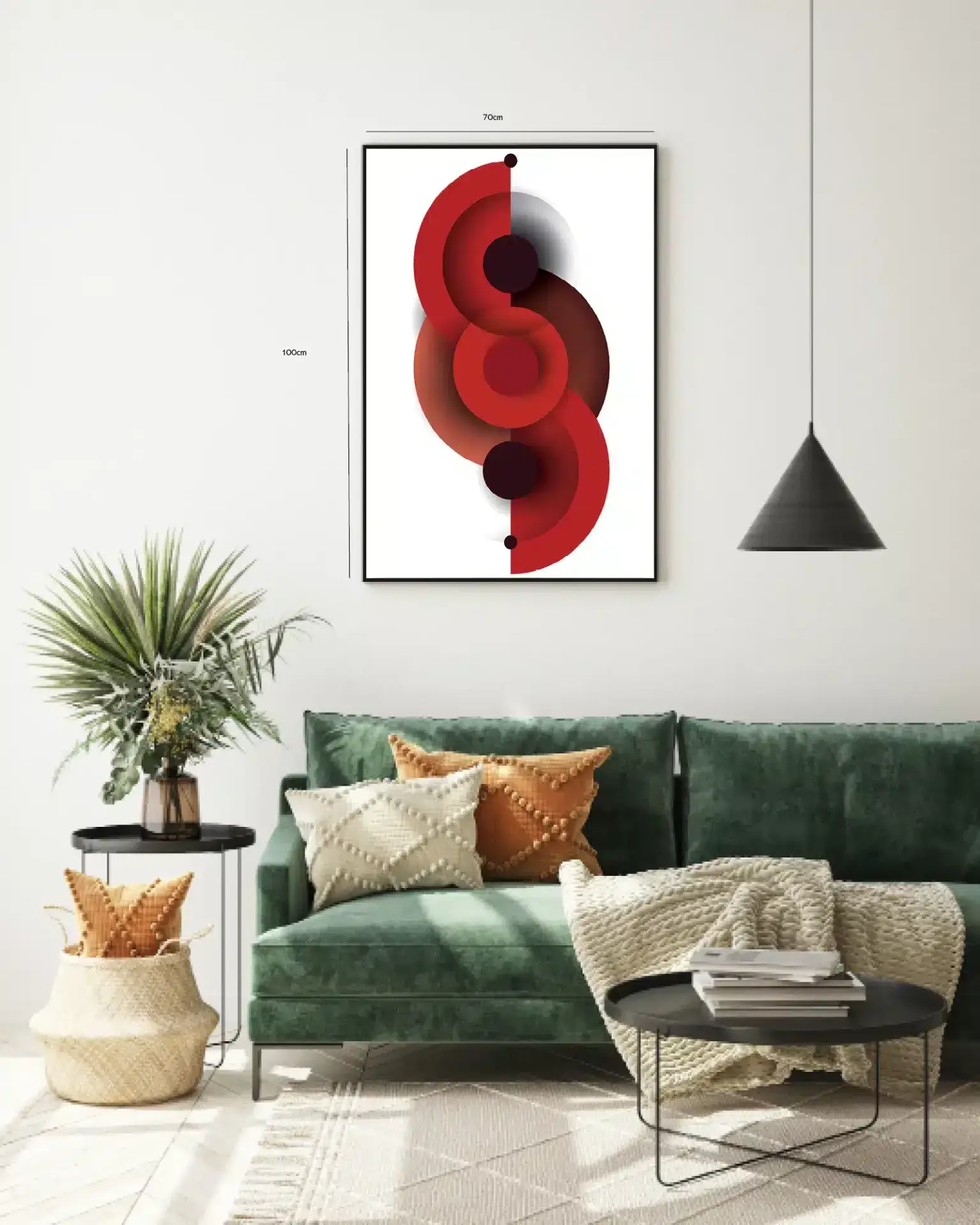 Crimson Orb Contours Plakat