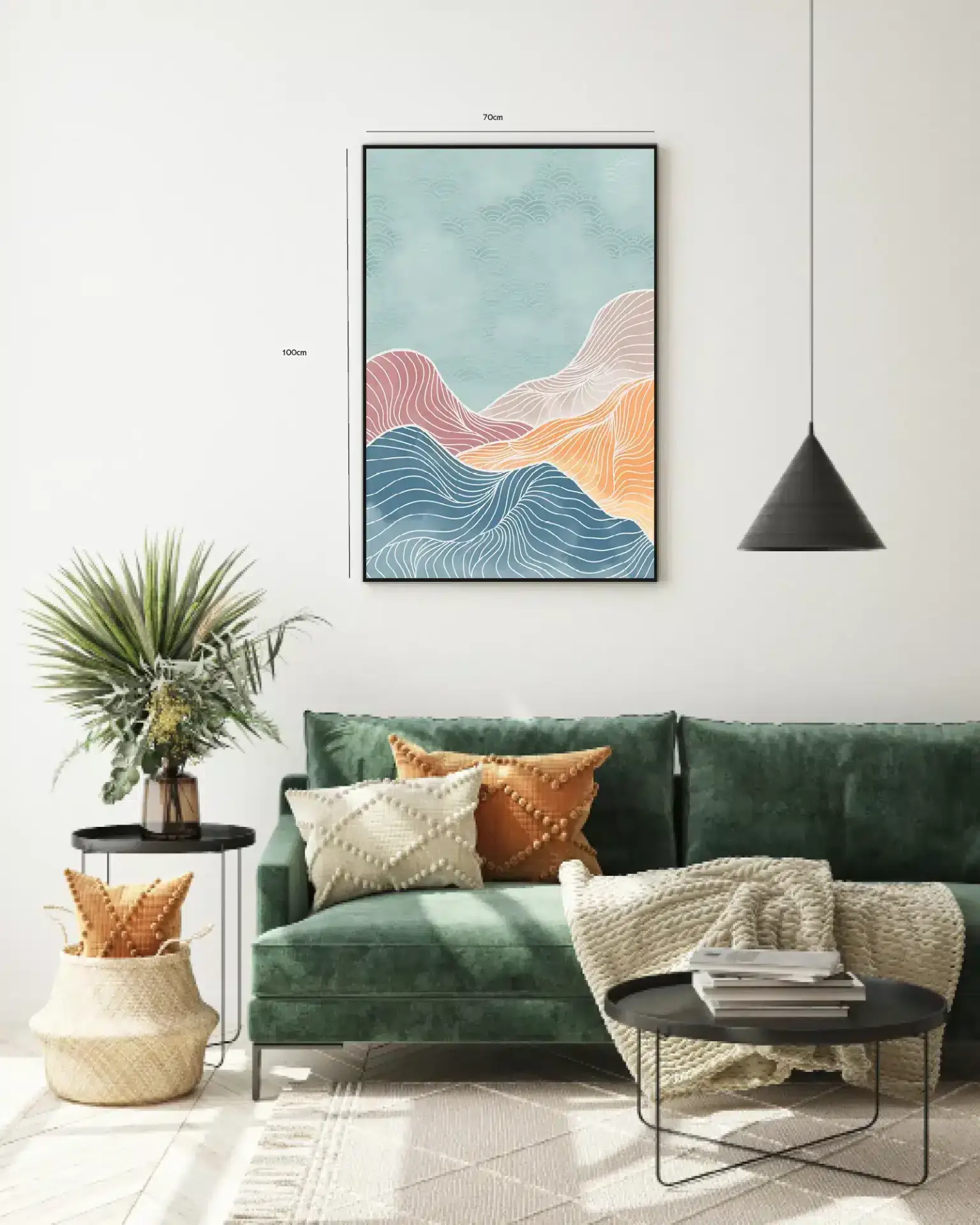 Curved Contour Waves Plakat