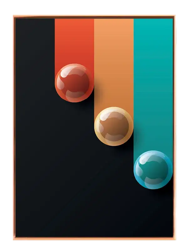 Colored Sphere Tails Plakat