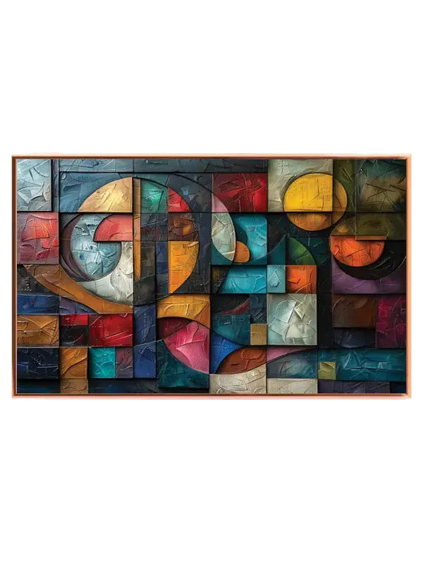 Textured Geometric Orbit Plakat