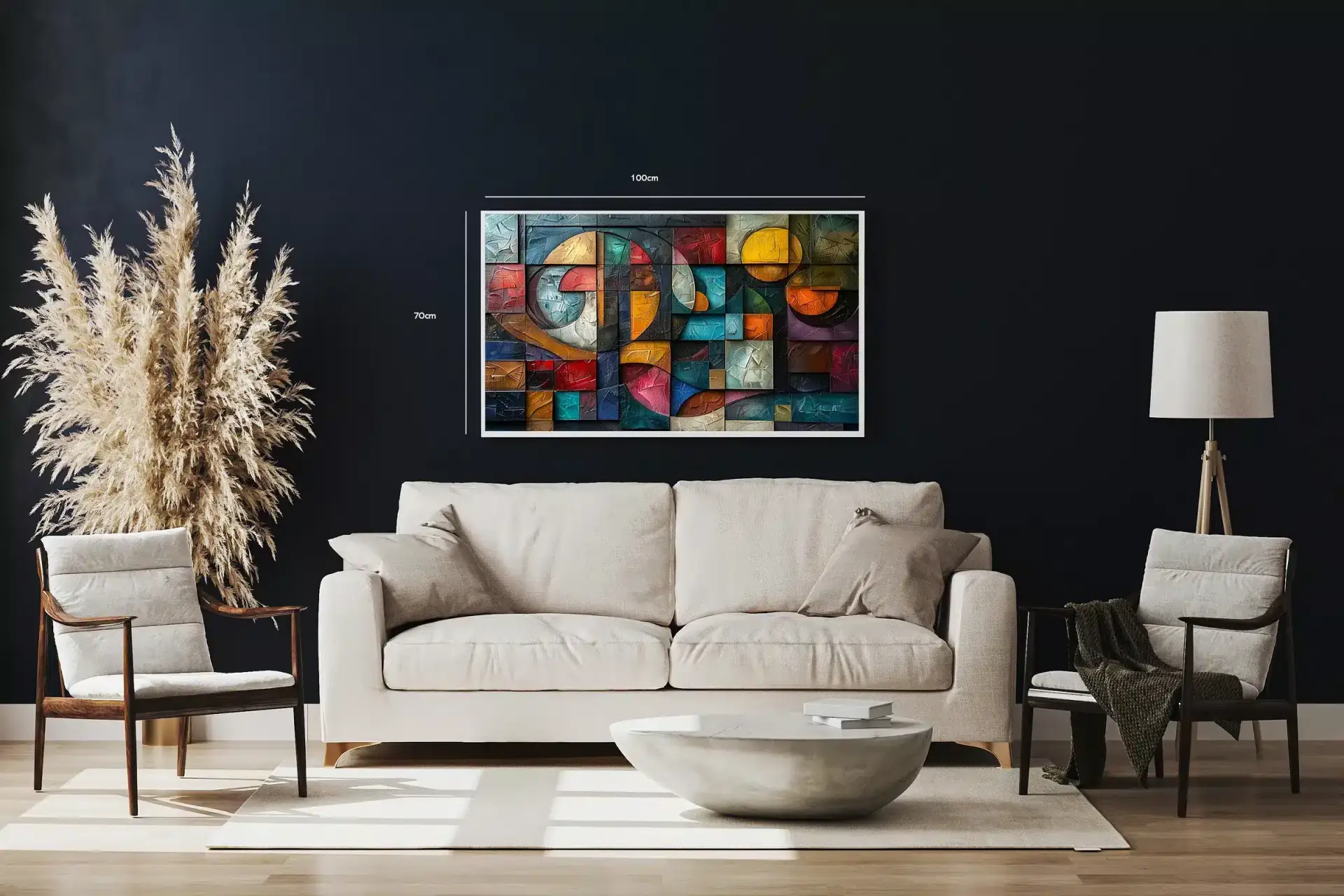 Textured Geometric Orbit Plakat