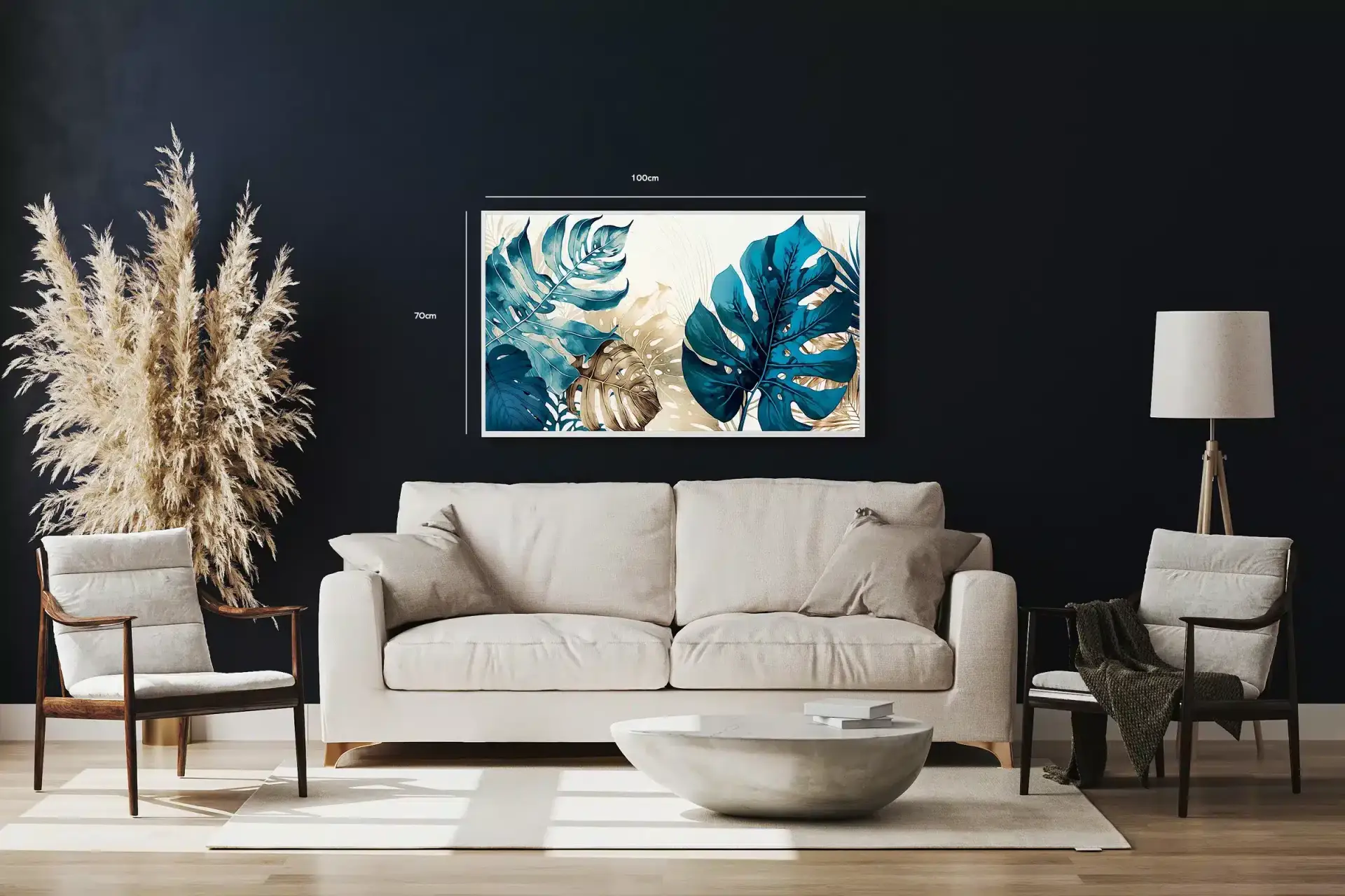 Teal Monstera Layers Plakat
