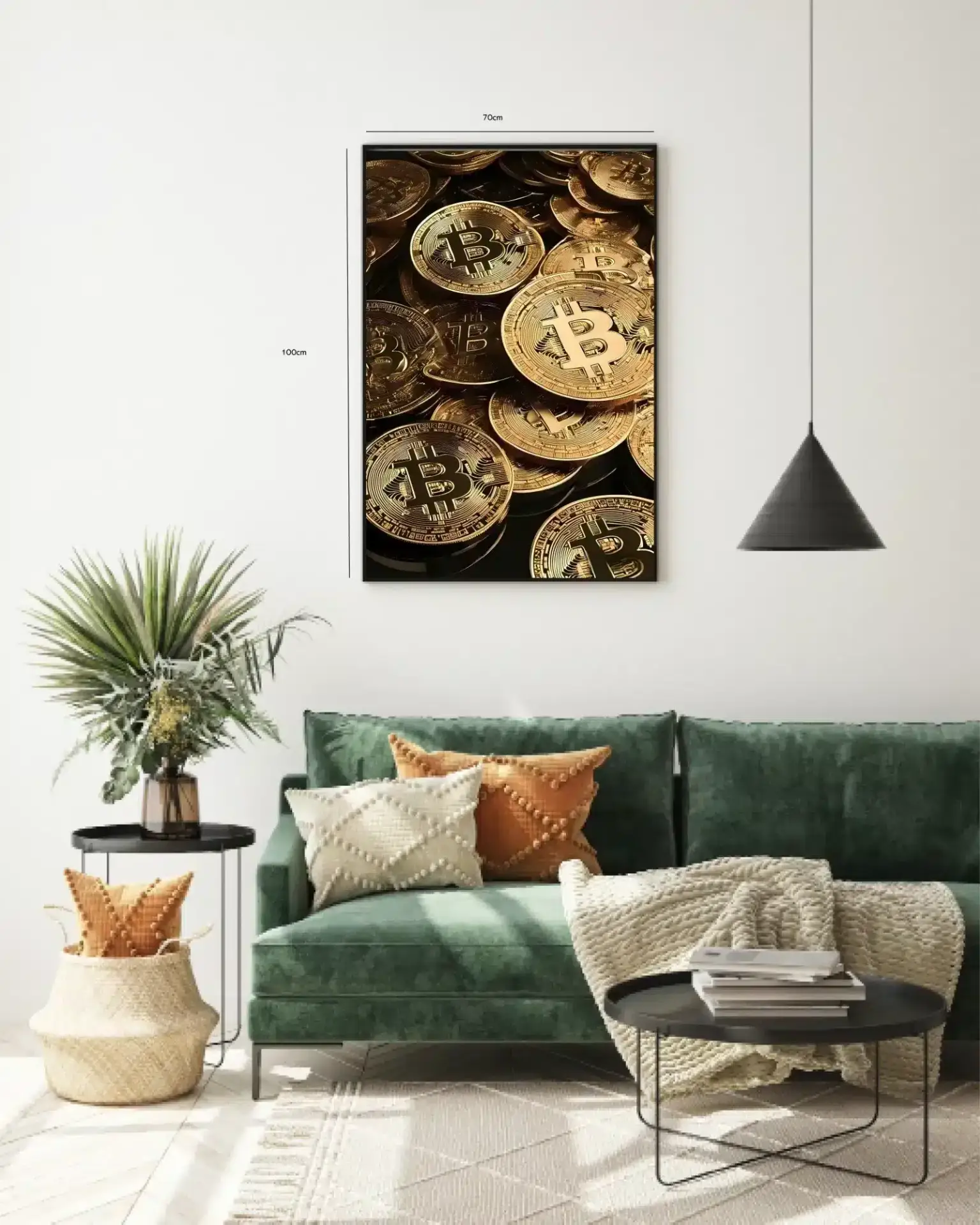 Bitcoin-mønter med mønster refleksioner tekstur
