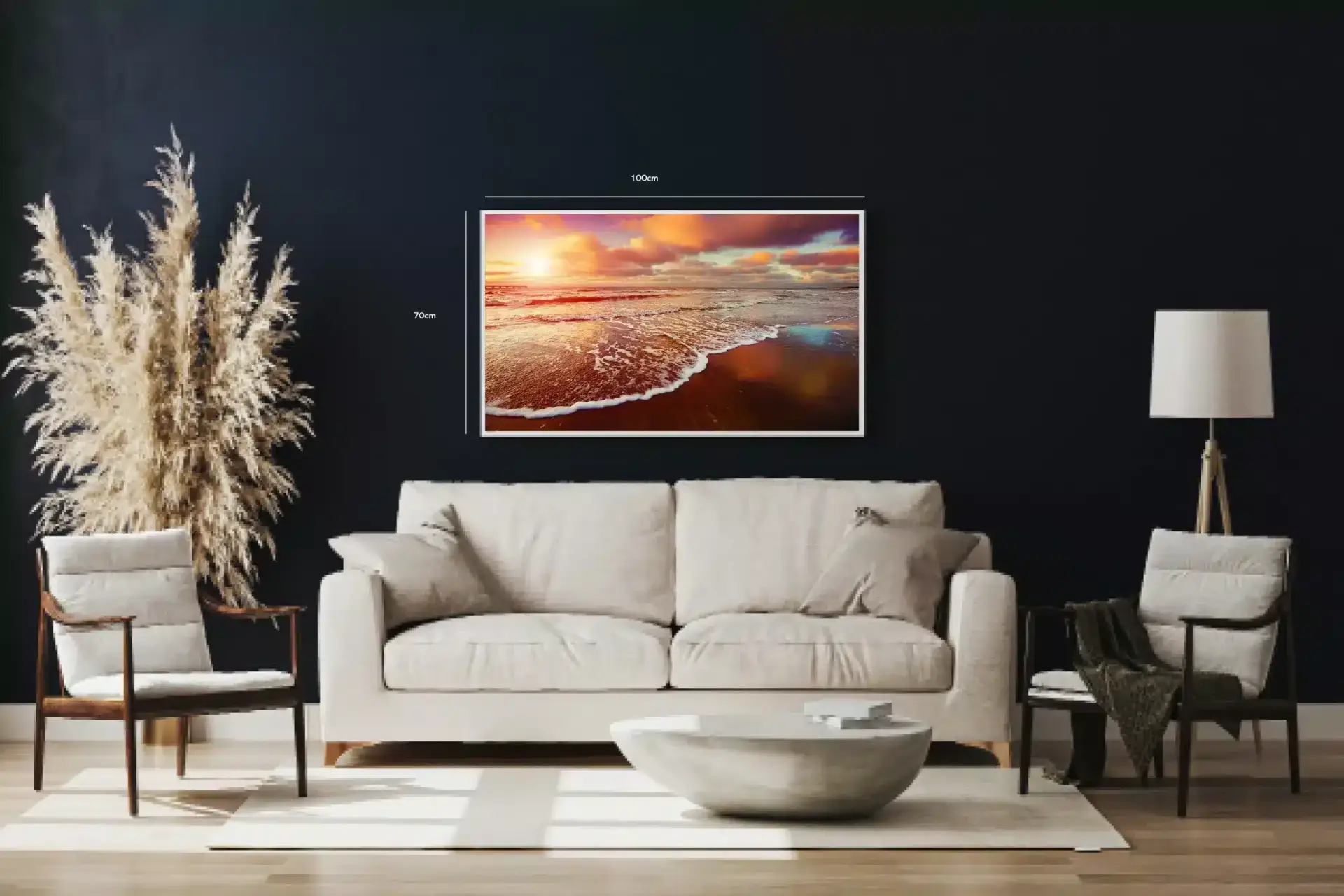 Solnedgang ved Kysten Plakat