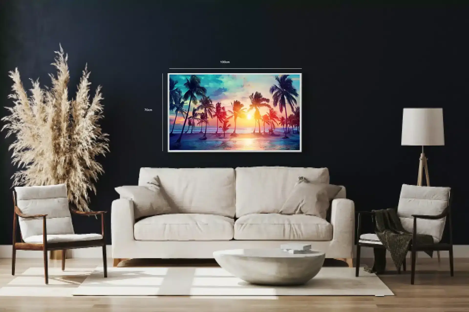 Palmer Ved Solnedgang Plakat