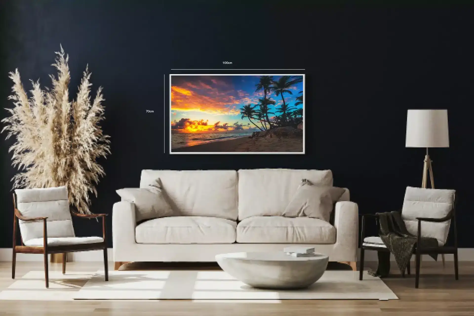 Tropisk Solnedgang Kyst Plakat