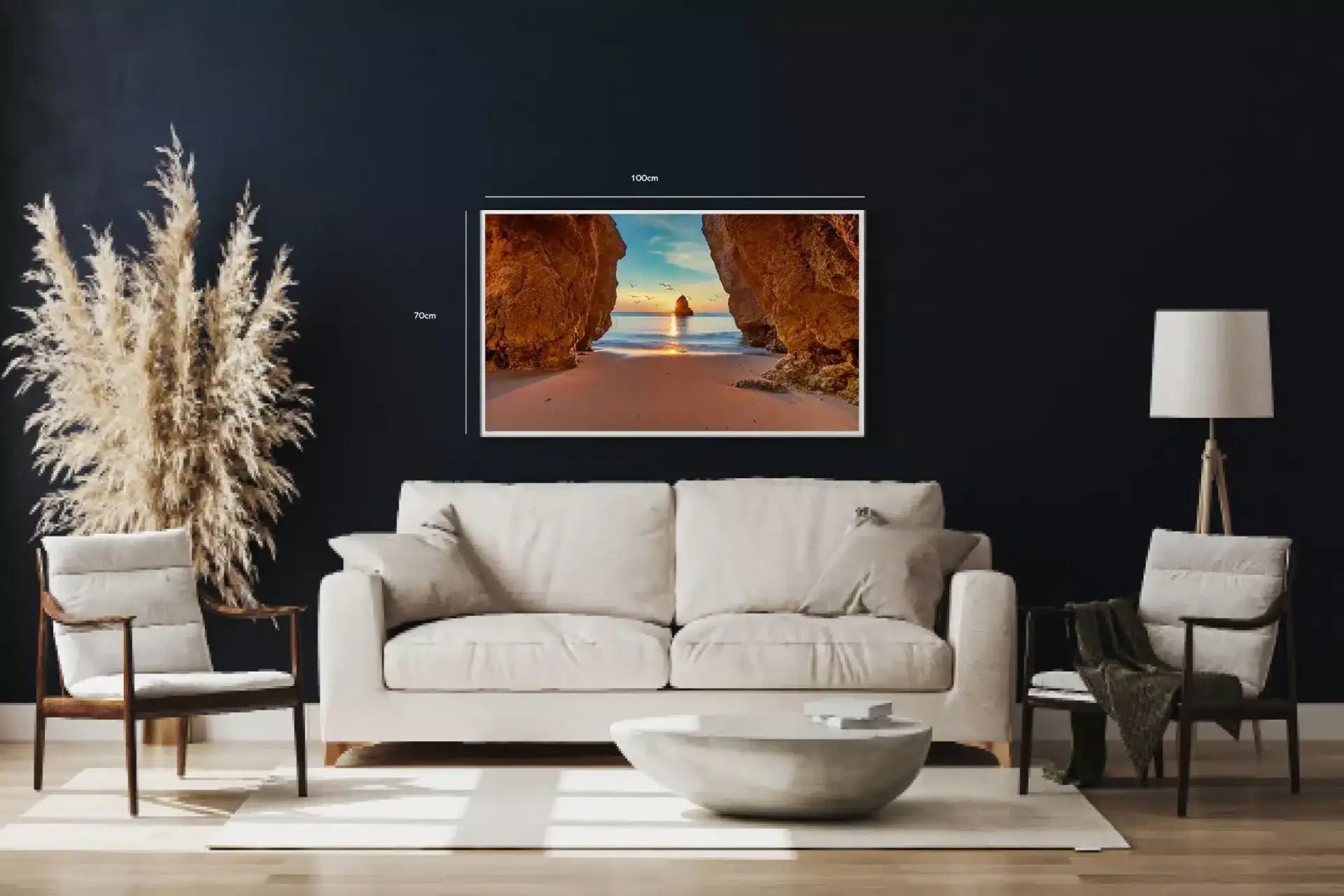 Solnedgang Ved Klippehulen Plakat