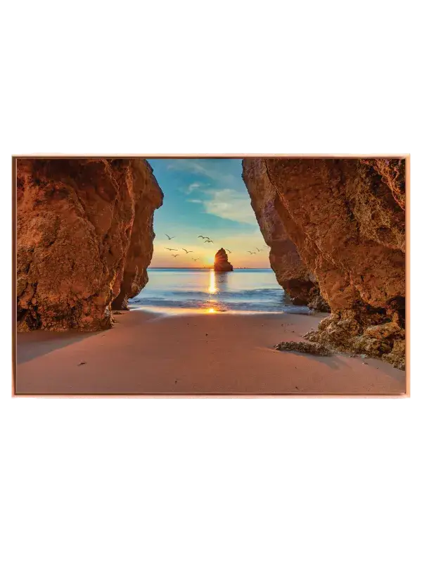 Solnedgang Ved Klippehulen Plakat