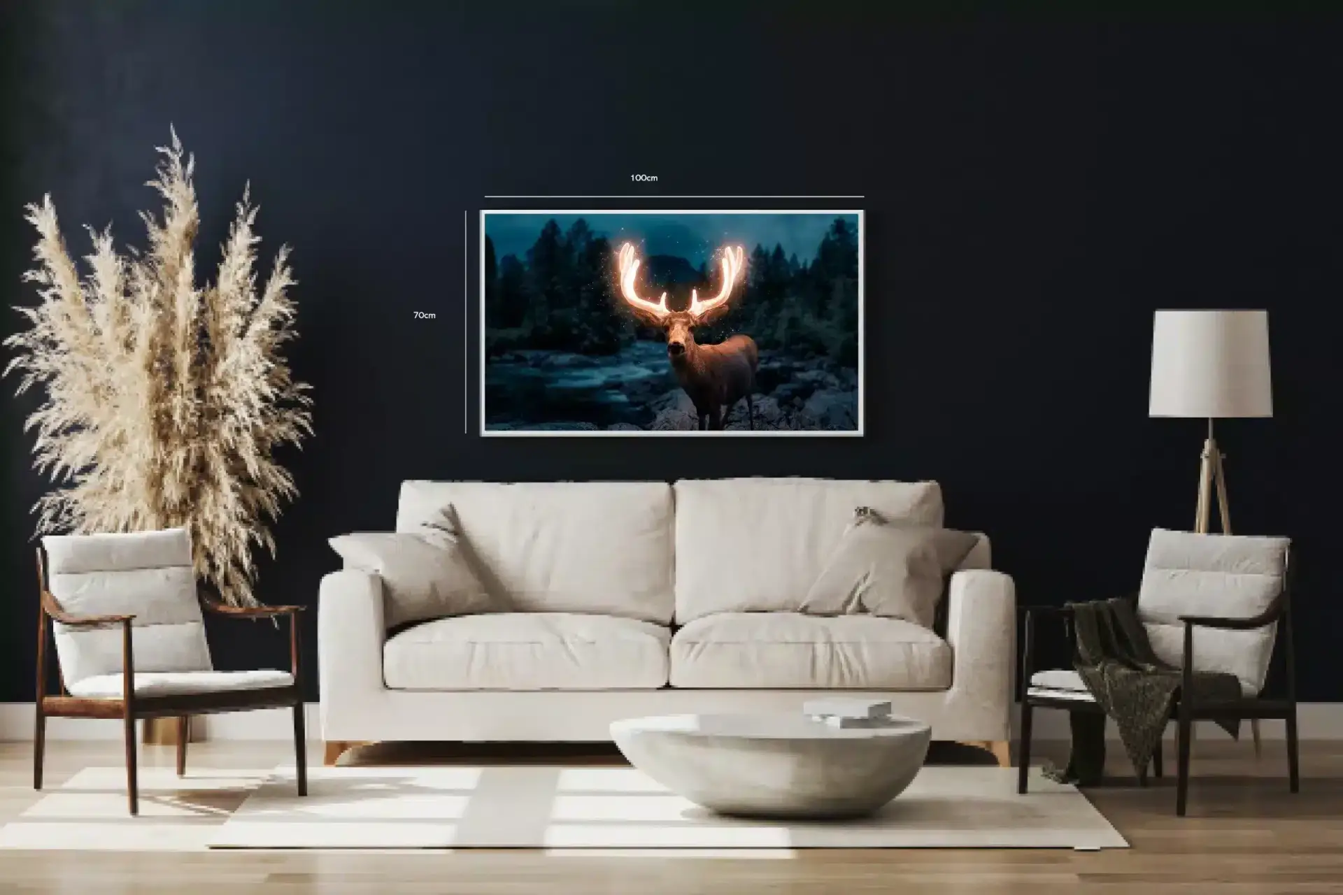 Rådyr med Lysende Gevir Plakat