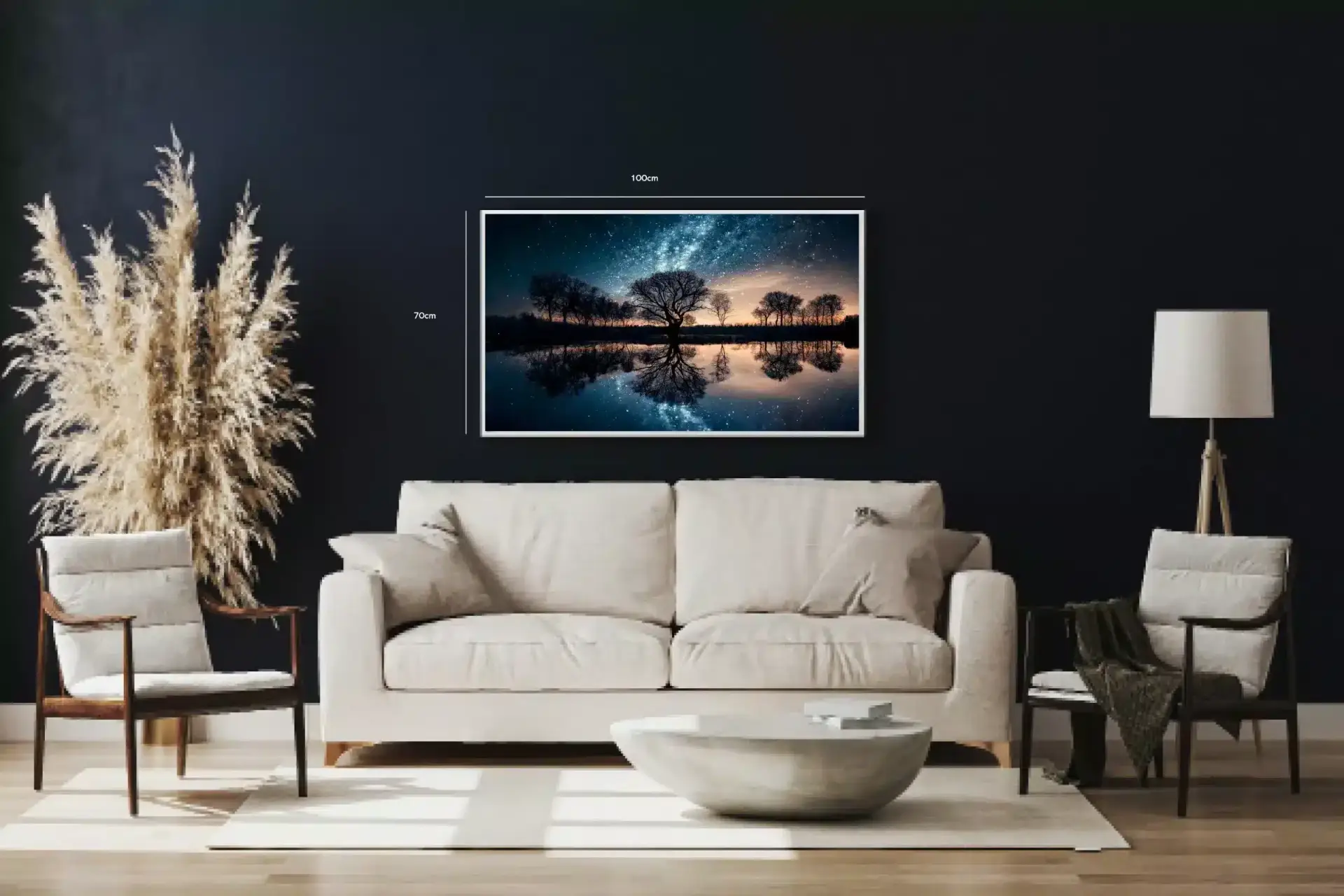 Nøgne Træer og Stjernehimmel Plakat