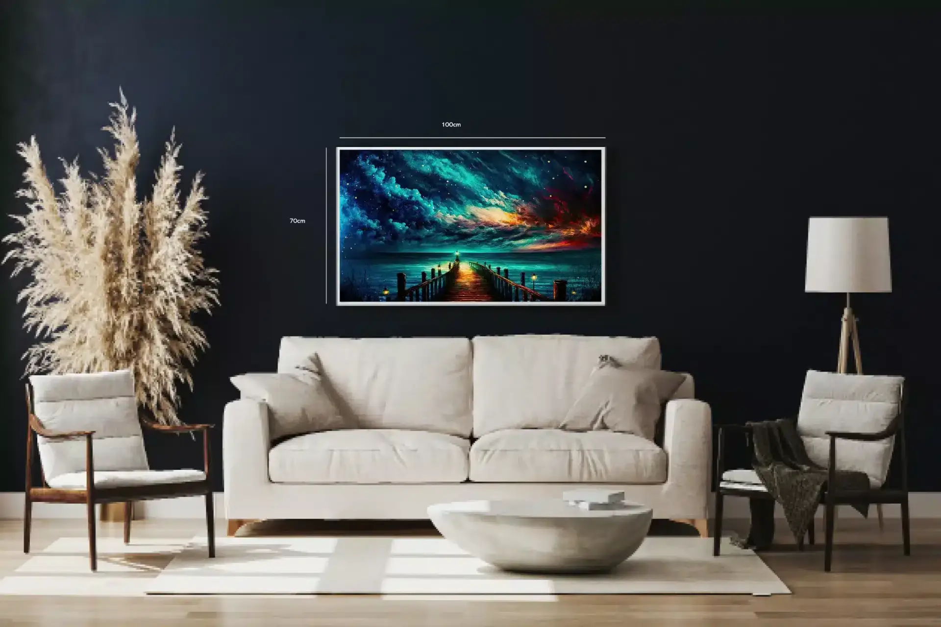 Molen under farverig himmel Plakat