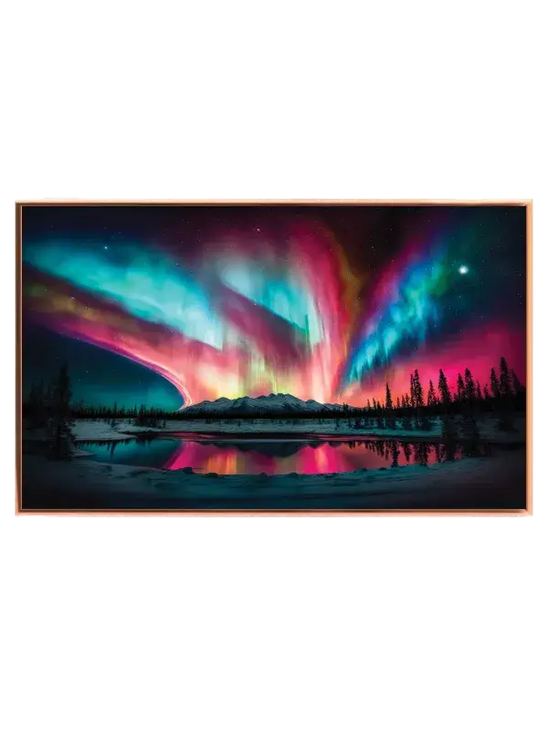 Nordlys Over Vinterlandskab Plakat