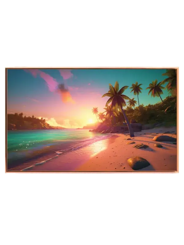 Gylden Tropisk Solnedgang Plakat